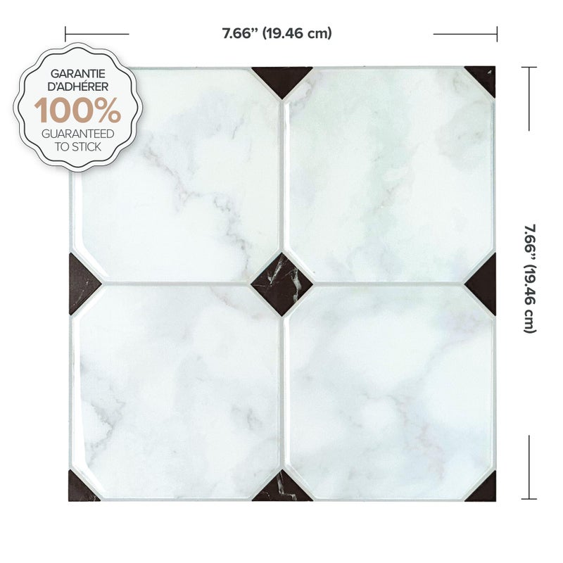 SMART TILES Peel and Stick Backsplash - 5 Sheets of 7,75"" x 7,75"" - 3D Adhesive Peel and Stick Tile Backsplash for Kitchen, Bathroom, Wall Tile, Checkered - Image 4